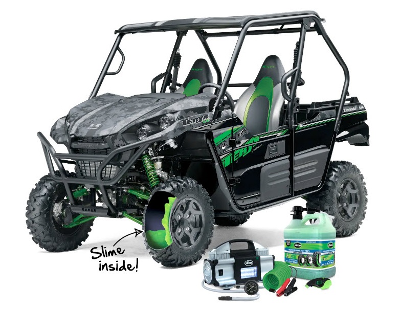 Enter the Autozone Slime Side X Side ATV Sweepstakes for your chance to win a 2019 Kawasaki Teryz LE.