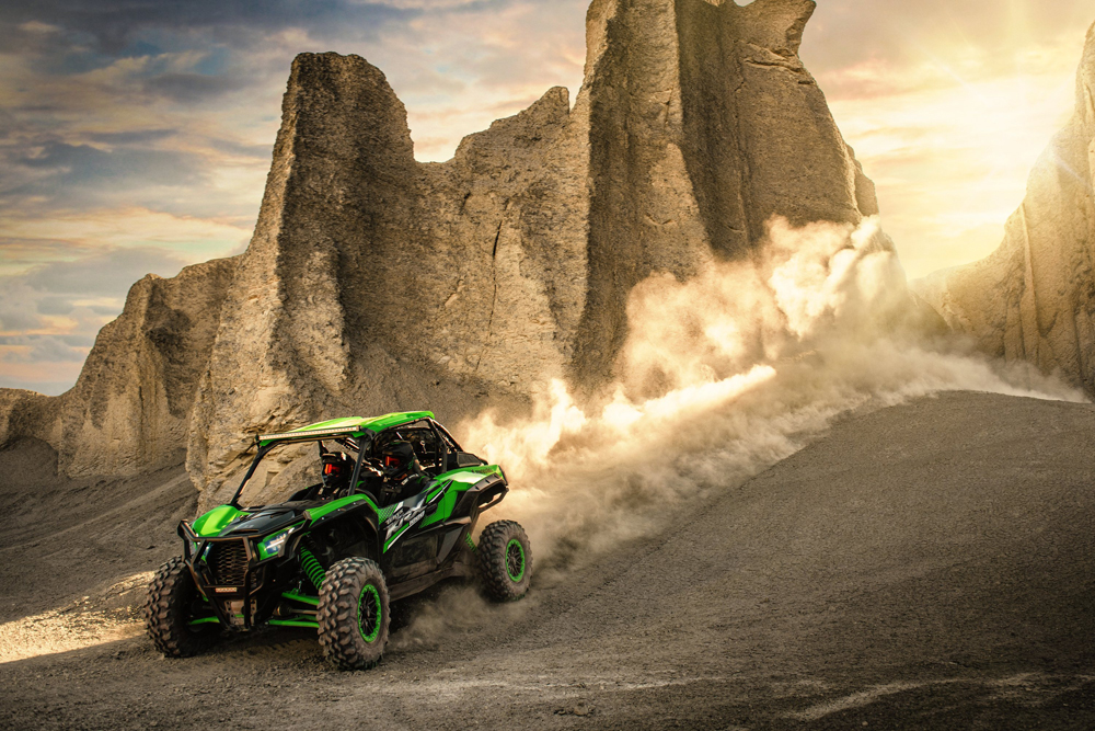 Kawasaki has released a new sport side x side, the 2020 Kawasaki Teryx KRX 1000, and it has the highest displacement and most powerful engine to date for a Kawasaki side x side.