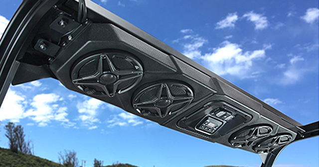 SSV Works has WP Overhead Stereo Systems for select Polaris Ranger and Can-Am Defender models.